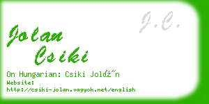 jolan csiki business card